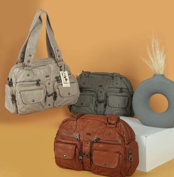 کیف چرم شسته / سنگشور - Image 3